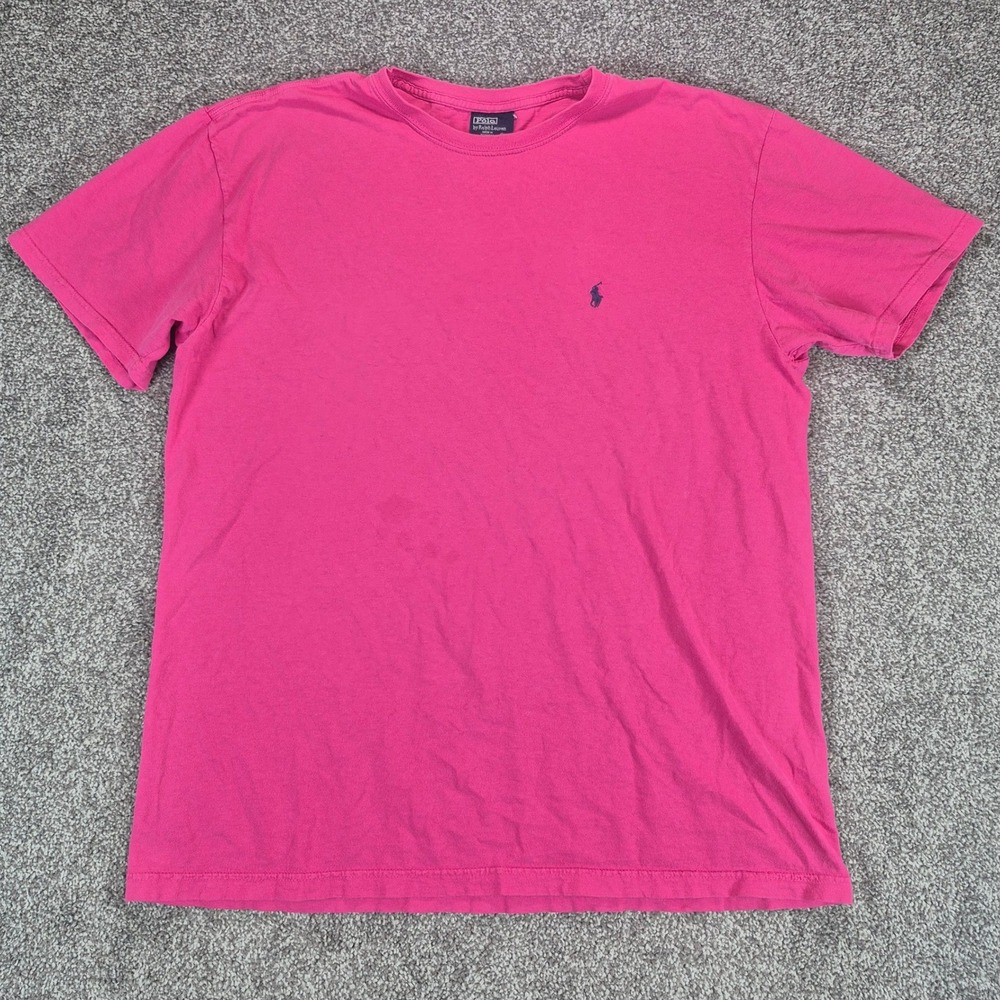 Polo Ralph Lauren T-Shirt Mens Medium Pink Short Sleeve Pony Logo Tee